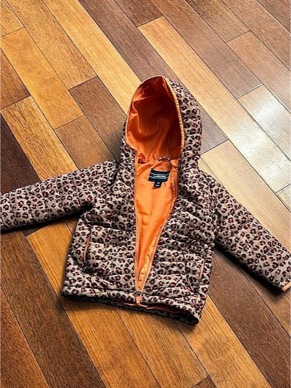 Lands' End Kids Animal Print Puffer Jacket 3T